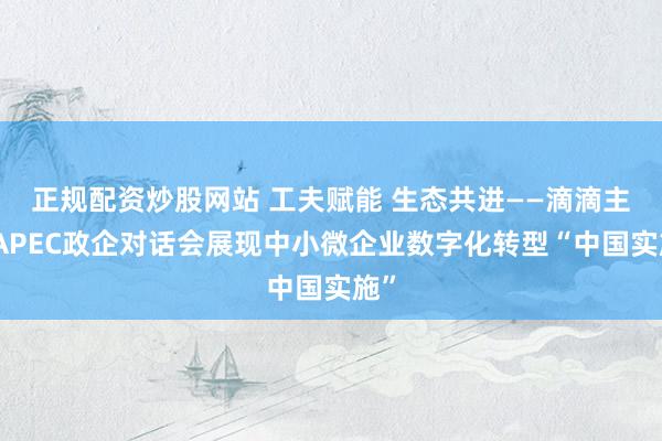 正规配资炒股网站 工夫赋能 生态共进——滴滴主持APEC政企对话会展现中小微企业数字化转型“中国实施”
